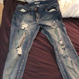 Distressed plus size boyfriend jeans